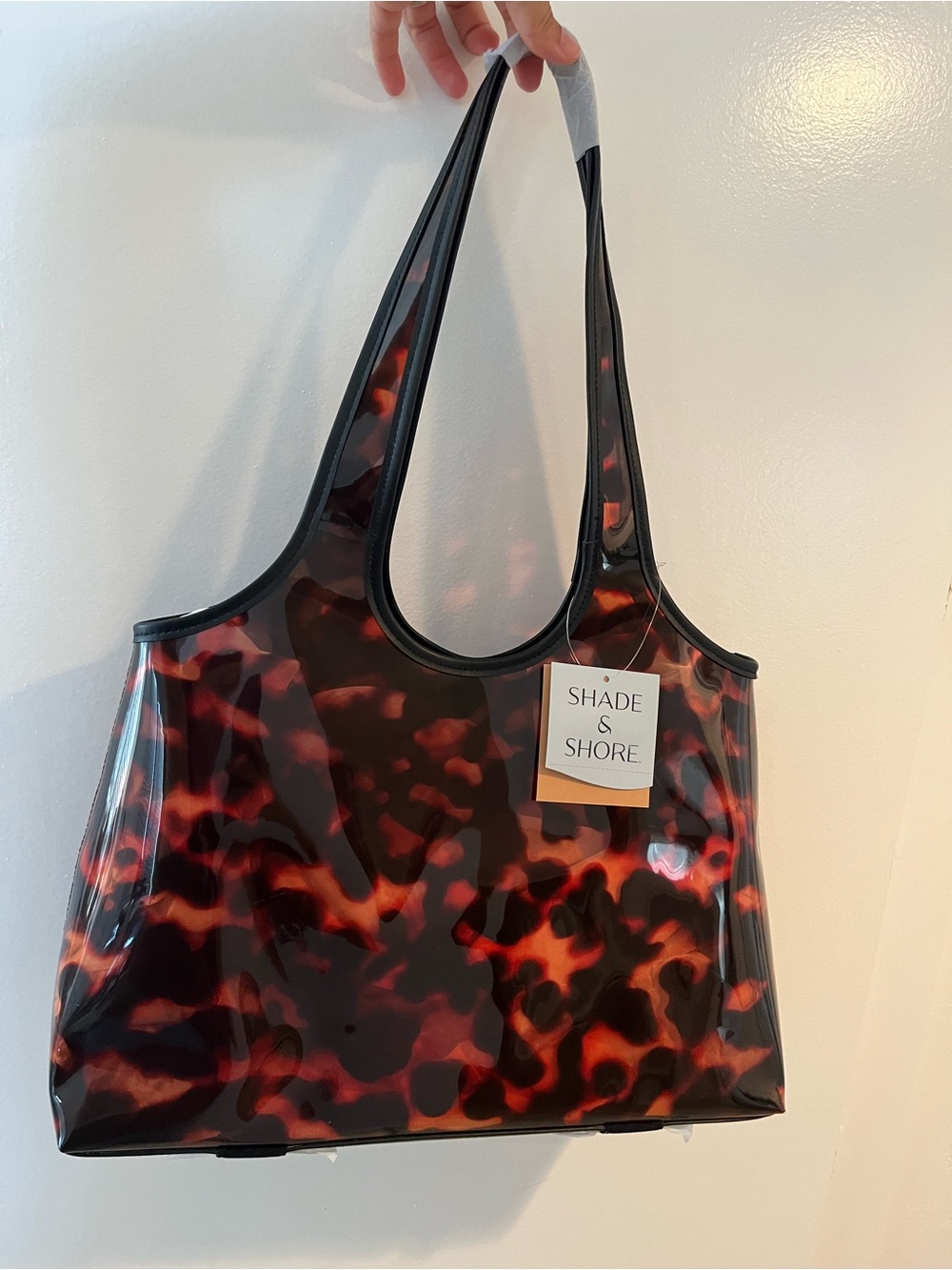 Shade & Shore Tortoiseshell-Patterned Jelly Tote
